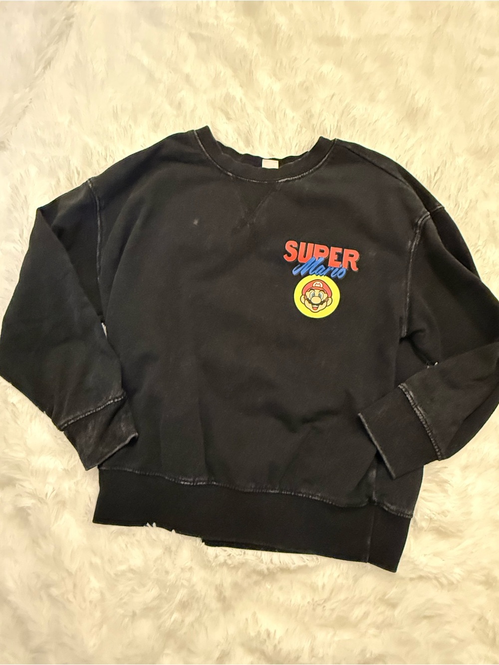 Boys Vintage Super Mario Crewneck Sweatshirt